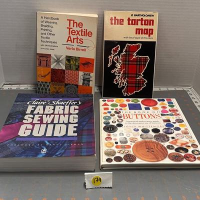 The Textile Arts By Verla Birrell, The Tartan Map - With List Of Septs Of The Clans, Fabric Sewing Guide By Claire Shaeffer & The Book Of...