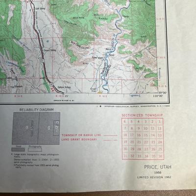 Price, Utah 1956 Map