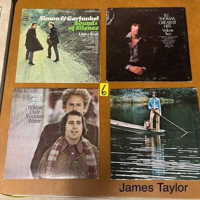 Simon & Garfunkel Sounds Of Silence, B.J. Thomas Greatest Hits Volume Two, Simon & Garfunkel Bridge Over Troubled Water &  James Taylor...