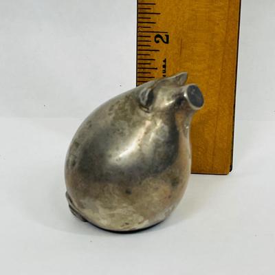 Vintage MCM Dansk Pig FIgurine Paperwieght tarnished