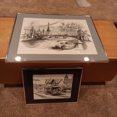 TWO VERY DETAILED, SIGNED SKETCHES