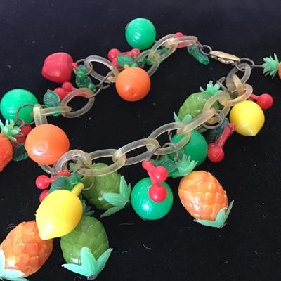 1930’s Deco Bakelite and Celluloid Fruit Bracelet