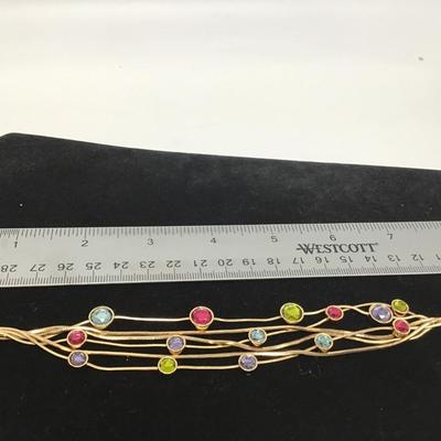 Gold, toned, multicolor fashion bracelet