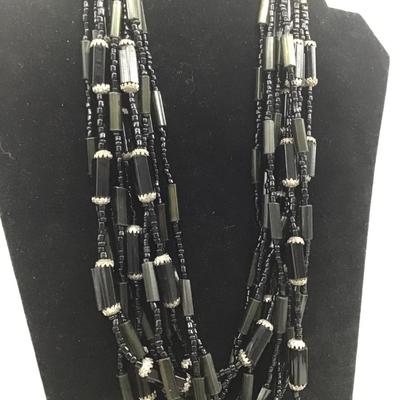 Vintage glass beaded multi layered necklace