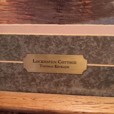 THOMAS KINKADE "LOCKHAVEN COTTAGE" AND AN OIL ON CANVAS