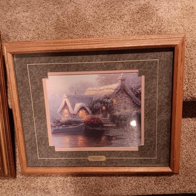THOMAS KINKADE "LOCKHAVEN COTTAGE" AND AN OIL ON CANVAS