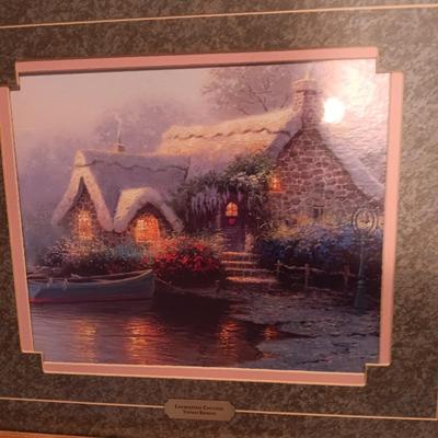 THOMAS KINKADE "LOCKHAVEN COTTAGE" AND AN OIL ON CANVAS