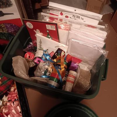 CHRISTMAS TREE, BOWS, TISSUE PAPER, GIFT WRAP AND MORE
