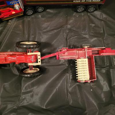 METAL TRU-SCALE TRACTOR, INTERNATIONAL BALER AND PLASTIC SONIC HAULER