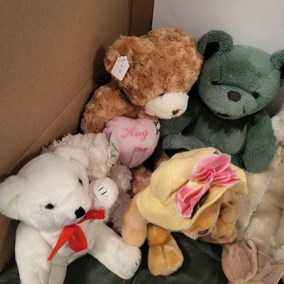 REGULAR SIZE PLUSH BEARS AND A MONKEY