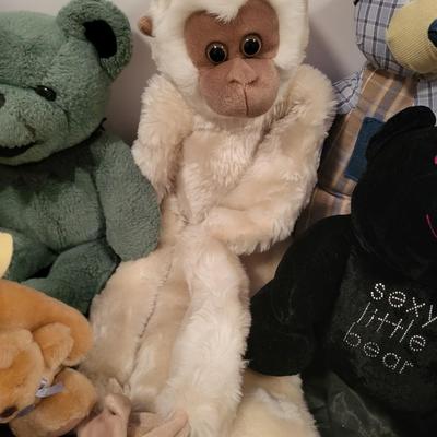 REGULAR SIZE PLUSH BEARS AND A MONKEY
