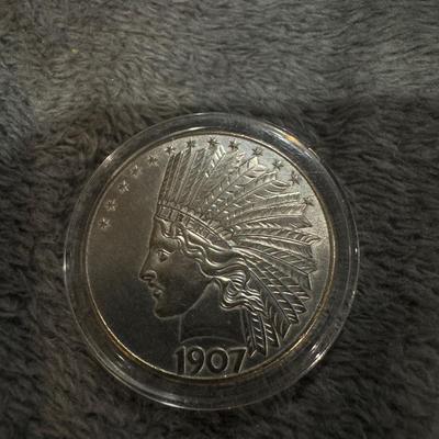 1907 silver Indian head silver and bronze coin