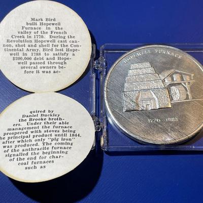 Vintage Mid-Century Large Pewter Hopewell Medal/Token in Original Case as Pic'd.