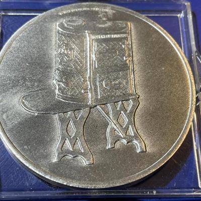 Vintage Mid-Century Large Pewter Hopewell Medal/Token in Original Case as Pic'd.