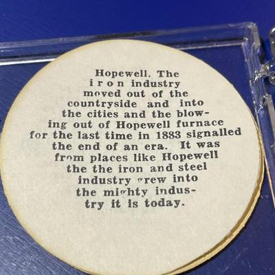 Vintage Mid-Century Large Pewter Hopewell Medal/Token in Original Case as Pic'd.
