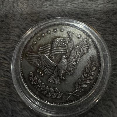 SILVER TRADE UNIT 1 oz Round USA Eagle Toned American Eagle Flag Coin .999