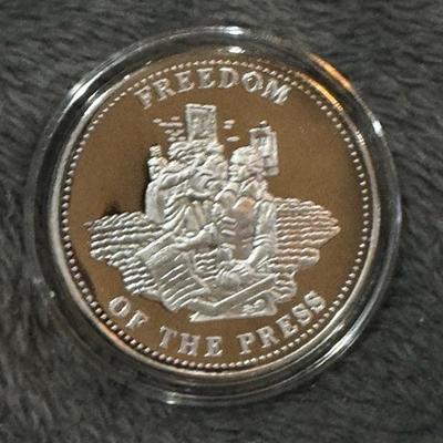 Complete set of 10 (10oz) .999 fine silver Matthey Johnson Silver 10oz - .999 Bill of Rights Edition