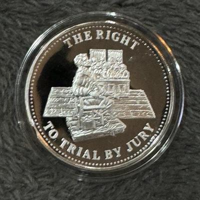 Complete set of 10 (10oz) .999 fine silver Matthey Johnson Silver 10oz - .999 Bill of Rights Edition