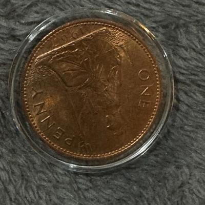 1967 United Kingdom Queen Elizabeth penny