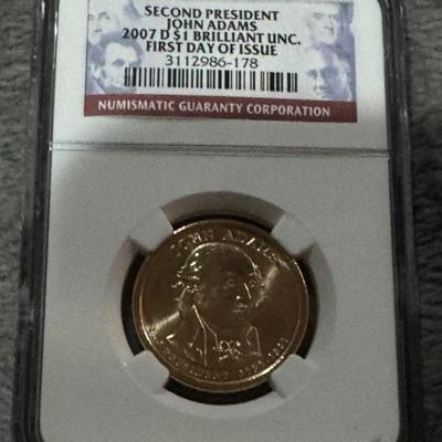 2007 John Adams D 1 $ Brillant uncirculated NGC