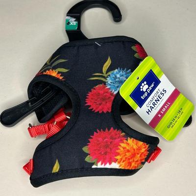 NWT TOP PAW Comfort Dog Harness – Black Tropical Flowers, Extra Small (XXS)