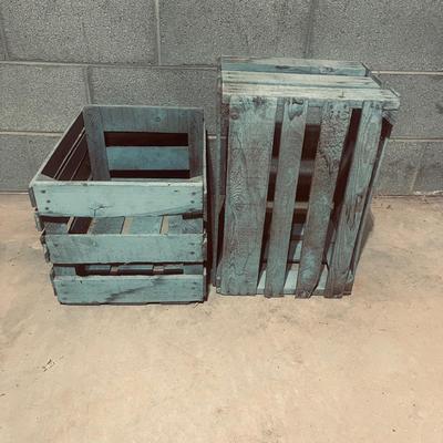 Rustic Blue Wooden Crates & More (B1-MG)