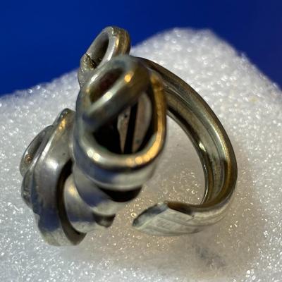 Vintage Hand Made Silver Plated Spoon Ring Size 5-1/2 with an Open Shank which can be Adjusted.