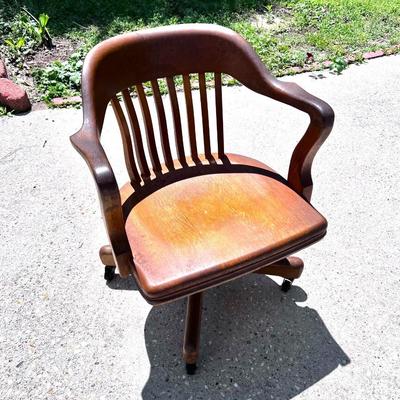 Vintage Solid Wood Office Chair