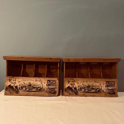 Two Nathannial Bostock Shuttle & Pirn Wooden Boxes (DR-MG)