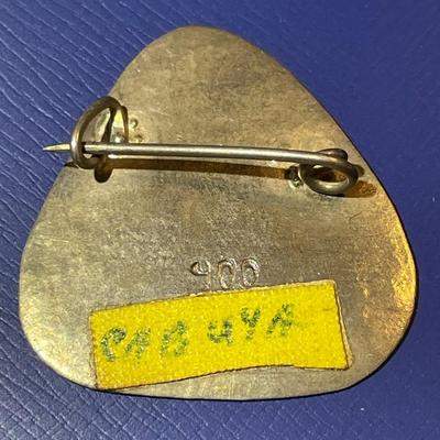 Vintage Hand Made Hammered .900 Silver Pin/Brooch Preowned in Good Condition as Pictured.