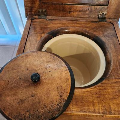Antique Mission Oak Commode Chamber Pot