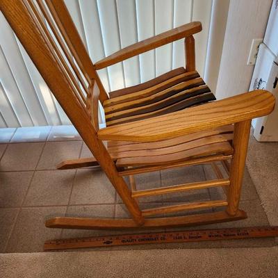Vintage Mid Century Modern Solid Wood Rocking Chair