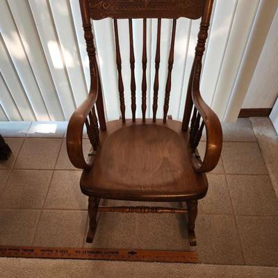 Beautiful Antique Rocking Chair, some damage