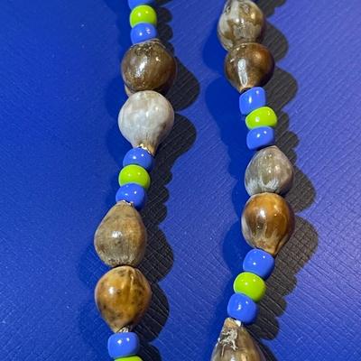 Vintage Nut Bead 34" Necklace in Very Good Preowned Condition as Pictured.