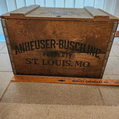 Vintage Budweiser Wooden Crate Box Centennial 1876-1976 Anheuser-Busch Bud Beer