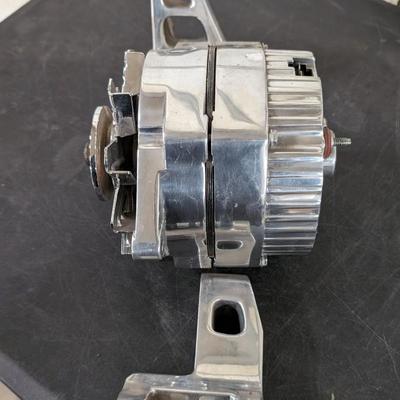 SBC-BBC Chevy GMC Chrome Alternator and Mounts
