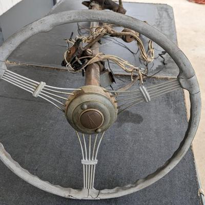 1938 Ford Banjo Steering Wheel and Complete Column