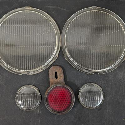 Modal A Ford Fluted Headlight Lenses and Backing Lenses with Reflector