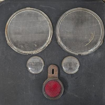 Modal A Ford Fluted Headlight Lenses and Backing Lenses with Reflector