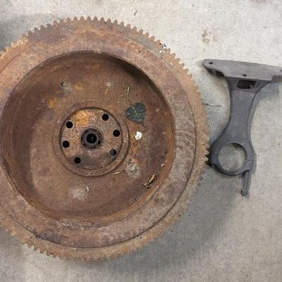 1928-31 Ford Model A Flywheel, Steering Column Drop Bracket, and Rear View Mirror