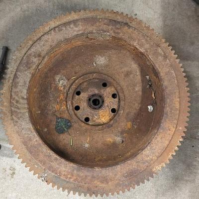 1928-31 Ford Model A Flywheel, Steering Column Drop Bracket, and Rear View Mirror