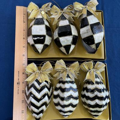 MacKenzie-Childs 6 ornaments 2 boxes