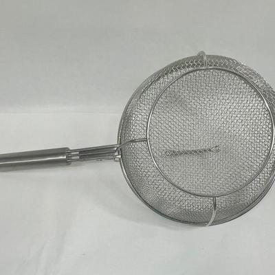 Stainless Steel Mesh Serving Tray and Fry Basket with Handle