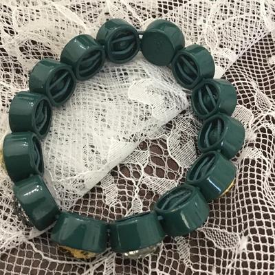 Blue stretchy difference color gems bracelet