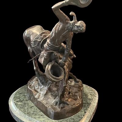 Charles Russell bronze, “The Weaver”
