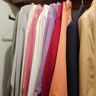Closet full of Men's Clothes 2x shirts, 40 x 30 pants
