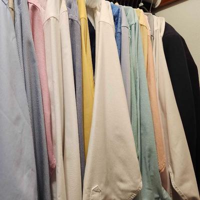 Closet full of Men's Clothes 2x shirts, 40 x 30 pants