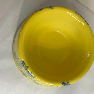 Waterfield Medium Toile Ceramic Yellow & Blue Dog Bowl