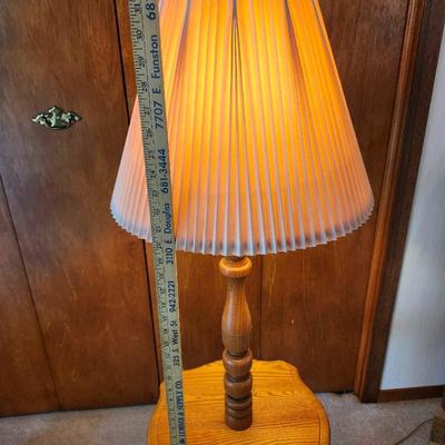 Vintage Floor Lamp With Table Wood