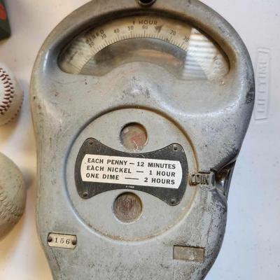 Vintage Police Regulation Parking Meter and Vintage Unused 1960's MacGregor B76C Little League Baseball